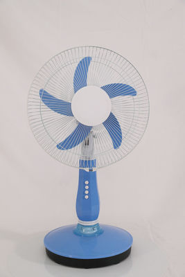 Fan al aire libre accionado solar de moda, fan azul del pedestal de la CA DC
